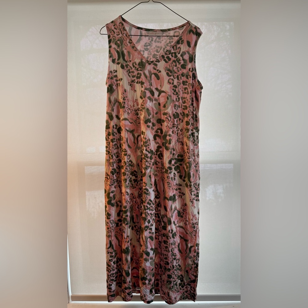 Belle by Kim Gravel Pink and Black Animal Sandy Safari Print Maxi Dress / Shrug